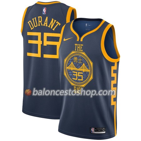 Camiseta Hombre NBA Golden State Warriors Kevin Durant 35 2018-19 Nike City Edition Navy Swingman
